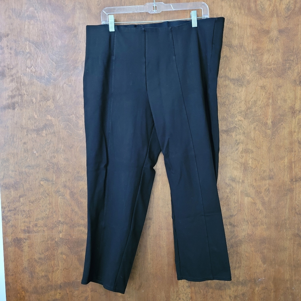 Slim Factor by Investments slim straight leg short length ponte black